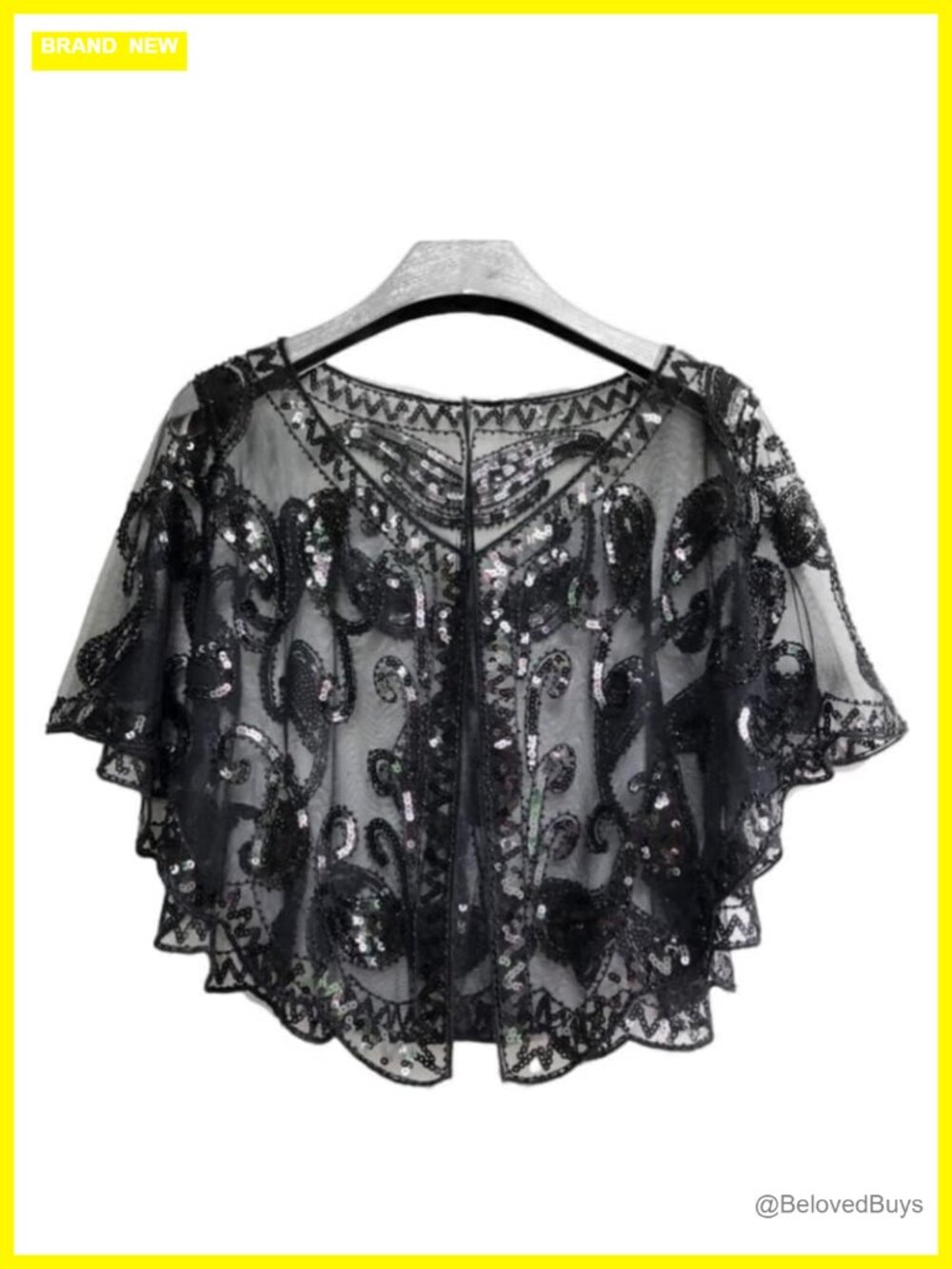 1920s Sequin Beaded Shawl Wrap Evening Wedding Gatsby Party One Size